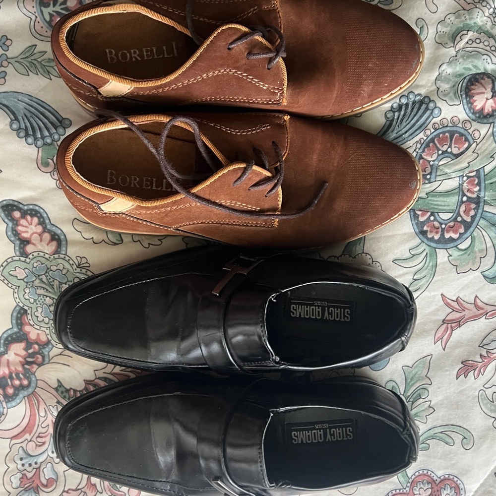 Stacy Adam’s (Black) & Borelli (Brown) Toddler Boys Dress Shoes Bundle
